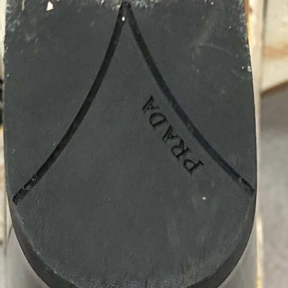 PRADA Black Patent Leather Cork Platform Block Heel Slide Sandals Size EU 38  ** - Picture 8 of 9